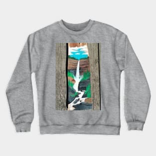 Deer at the waterfall Crewneck Sweatshirt